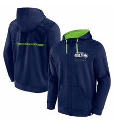 Men Seattle Seahawks Navy Defender Evo Full Zip Hoodie