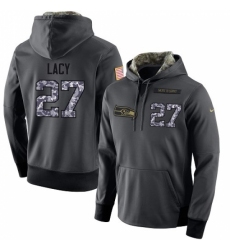 NFL Mens Nike Seattle Seahawks 27 Eddie Lacy Stitched Black Anthracite Salute to Service Player Performance Hoodie