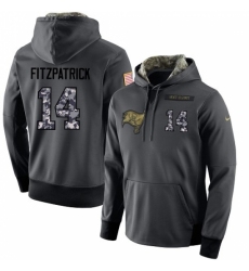 NFL Mens Nike Tampa Bay Buccaneers 14 Ryan Fitzpatrick Stitched Black Anthracite Salute to Service Player Performance Hoodie