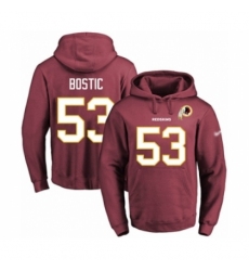 Football Mens Washington Redskins 53 Jon Bostic Red Name Number Pullover Hoodieormance Hoodie