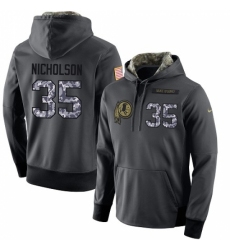 NFL Nike Washington Redskins 35 Montae Nicholson Stitched Black Anthracite Salute to Service Player Performance Hoodie