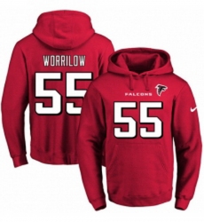 NFL Mens Nike Atlanta Falcons 55 Paul Worrilow Red Name Number Pullover Hoodie