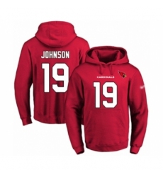 Football Mens Arizona Cardinals 19 KeeSean Johnson Red Name Number Pullover Hoodie