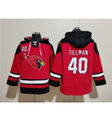 Men Arizona Cardinals 40 Pat Tillman Red Ageless Must Have Lace Up Pullover Hoodie