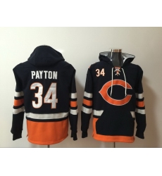 Men Nike Chicago Bears Walter Payton 34 NFL Winter Thick Hoodie