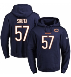 NFL Mens Nike Chicago Bears 57 Dan Skuta Navy Blue Name Number Pullover Hoodie