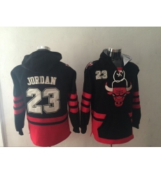 Men Chicago Bulls #23 Michael Jordan Black Name & Number Pullover NBA Hoodie