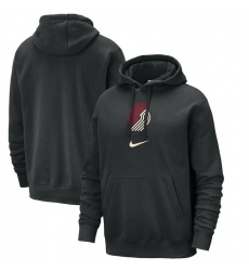 Men Portland Trail Blazers Black 2023 24 City Edition Essential Club Pullover Hoodie