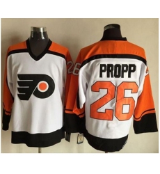 Flyers #26 Brian Propp WhiteBlack CCM Throwback Stitched NHL Jersey