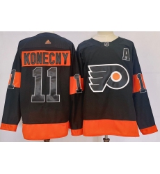 Men Philadelphia Flyers 11 Travis Konecny Black Alternate Authentic Jersey