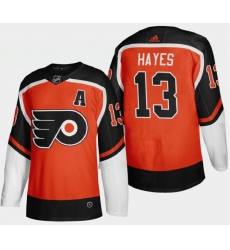 Men Philadelphia Flyers 13 Kevin Hayes Orange Reverse Retro Stitched NHL Jersey