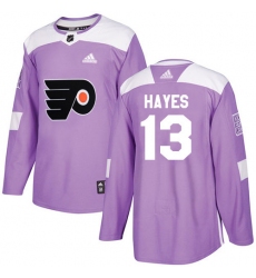 Men Philadelphia Flyers #13 Kevin Hayes Purple Authentic Fights Cancer NHL Jersey