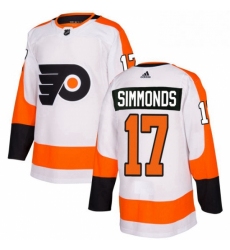 Mens Adidas Philadelphia Flyers 17 Wayne Simmonds Authentic White Away NHL Jersey 