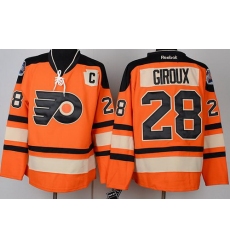 Philadelphia Flyers 28 Claude Giroux Orange Winter Classic NHL Jerseys C Patch