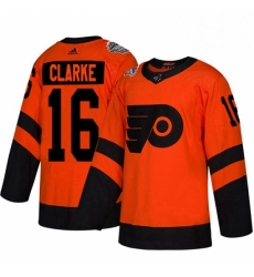 Womens Adidas Philadelphia Flyers 16 Bobby Clarke Orange Authentic 2019 Stadium Series Stitched NHL Jersey 