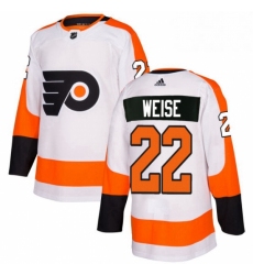 Womens Adidas Philadelphia Flyers 22 Dale Weise Authentic White Away NHL Jersey 