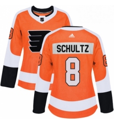 Womens Adidas Philadelphia Flyers 8 Dave Schultz Authentic Orange Home NHL Jersey 