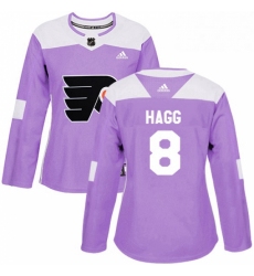 Womens Adidas Philadelphia Flyers 8 Robert Hagg Authentic Purple Fights Cancer Practice NHL Jersey 