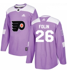 Youth Adidas Philadelphia Flyers 26 Christian Folin Authentic Purple Fights Cancer Practice NHL Jersey 