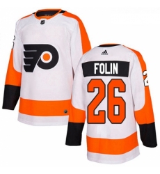 Youth Adidas Philadelphia Flyers 26 Christian Folin Authentic White Away NHL Jersey 