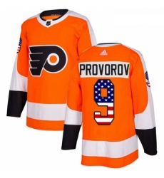 Youth Adidas Philadelphia Flyers 9 Ivan Provorov Authentic Orange USA Flag Fashion NHL Jersey 