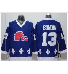 Quebec Nordiques #13 Mats Sundin Blue CCM Throwback Stitched NHL Jersey