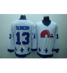 Quebec Nordiques 13 Sundin White Jerseys CCM