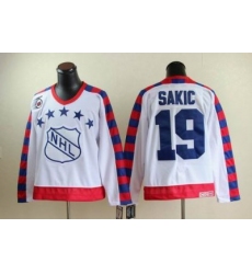 Quebec Nordiques #19 JOE SAKIC all star 75th Anniversary white CCM Jersey