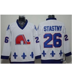 Quebec Nordiques #26 Peter Stastny White CCM Throwback Stitched NHL Jersey