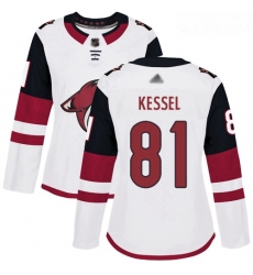 Coyotes #81 Phil Kessel White Road Authentic Women Stitched Hockey Jersey