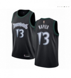 Mens Minnesota Timberwolves 13 Shabazz Napier Authentic Black Hardwood Classics Jersey 