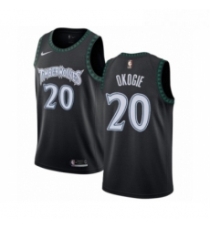 Mens Nike Minnesota Timberwolves 20 Josh Okogie Authentic Black Hardwood Classics Jersey 