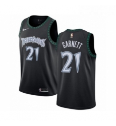 Mens Nike Minnesota Timberwolves 21 Kevin Garnett Swingman Black Hardwood Classics Jersey