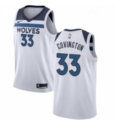 Mens Nike Minnesota Timberwolves 33 Robert Covington Swingman White NBA Jersey Association Edition 