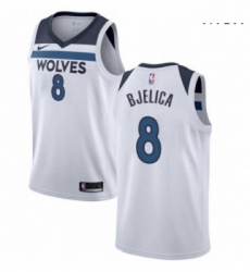 Mens Nike Minnesota Timberwolves 8 Nemanja Bjelica Swingman White NBA Jersey Association Edition 