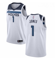 Womens Nike Minnesota Timberwolves 1 Tyus Jones Authentic White NBA Jersey Association Edition