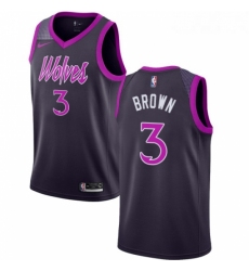 Womens Nike Minnesota Timberwolves 3 Anthony Brown Swingman Purple NBA Jersey City Edition 