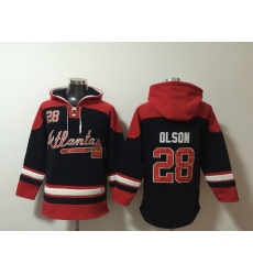 Men Atlanta Braves 28 Matt Olson Stitched Hoodie