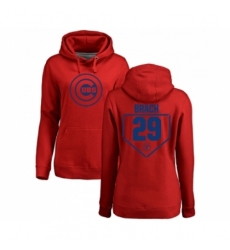 Baseball Women Chicago Cubs 29 Brad Brach Red RBI Pullover Hoodie