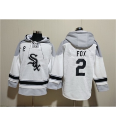 Men Chicago White Sox 2 Nellie Fox White Ageless Must Have Lace Up Pullover Hoodie