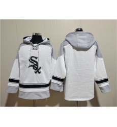 Men Chicago White Sox Blank White Ageless Must Have Lace Up Pullover Hoodie