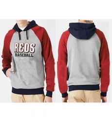 MLB Men Nike Cincinnati Reds Pullover Hoodie GreyRed