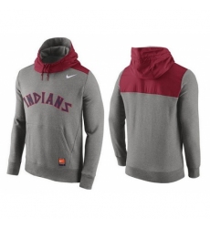 MLB Men Cleveland Indians Nike Gray Cooperstown Collection Hybrid Pullover Hoodie