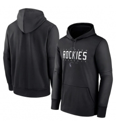 Men Colorado Rockies Black Pregame Performance Pullover Hoodie