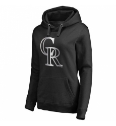 MLB Colorado Rockies Women Platinum Collection Pullover Hoodie Black