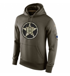 Men MLB Houston Astros Nike Olive Salute To Service KO Performance Hoodie