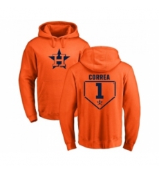 Men MLB Nike Houston Astros 1 Carlos Correa Orange RBI Pullover Hoodie