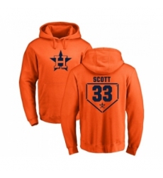 Men MLB Nike Houston Astros 33 Mike Scott Orange RBI Pullover Hoodie