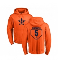 Men MLB Nike Houston Astros 5 Jeff Bagwell Orange RBI Pullover Hoodie