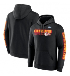 Men Kansas City Chiefs Black Super Bowl LVII Star Trail Pullover Hoodie